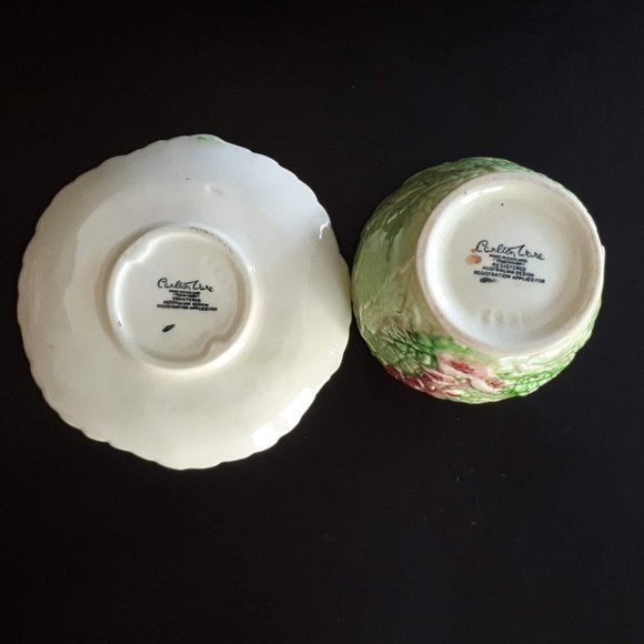 Vintage Carlton ware green Fox glove sugar cup and saucer - Picture 7 of 10